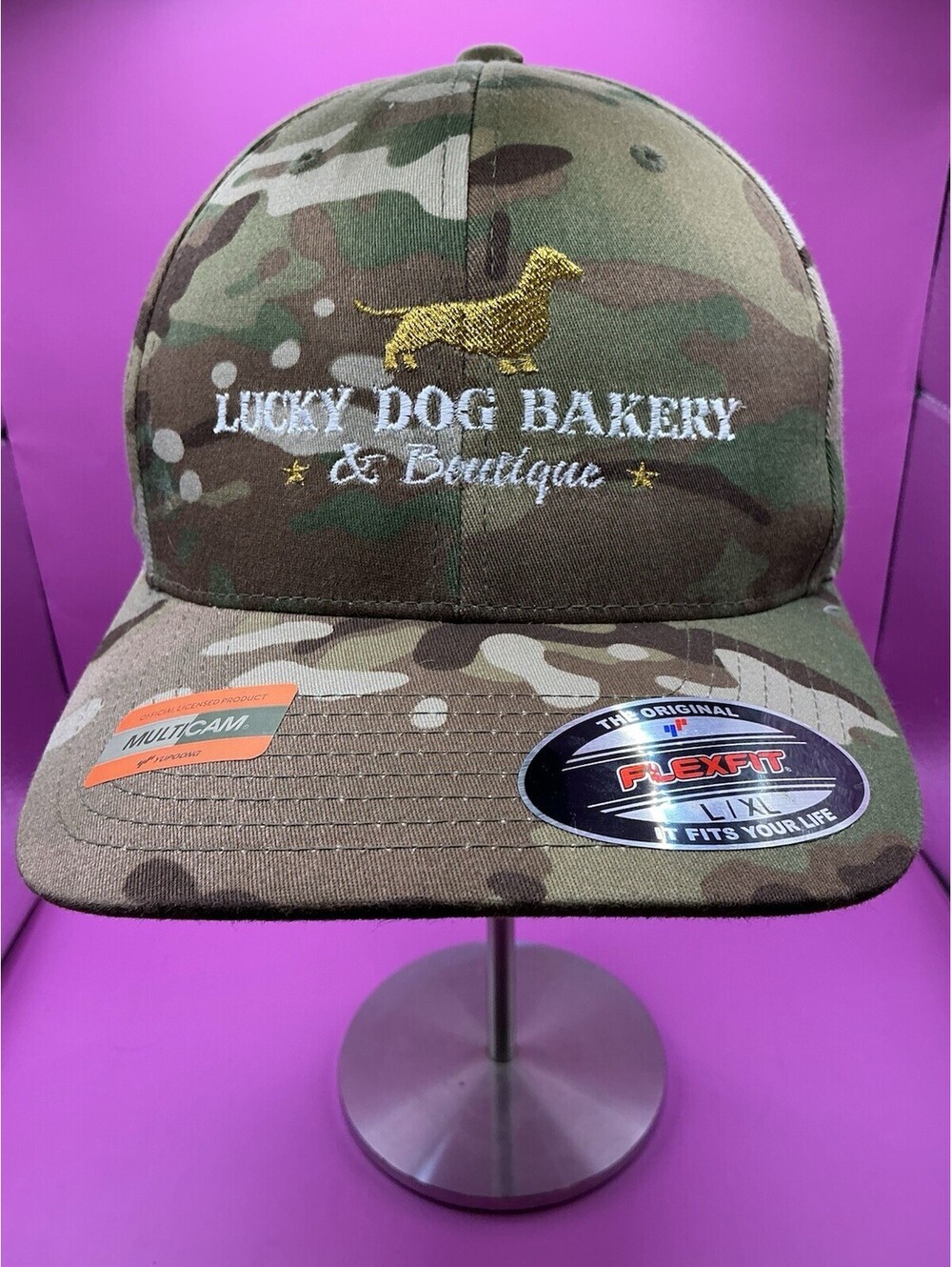 Flexfit Lucky Dog Bakery & Boutique Camouflage Baseball Cap